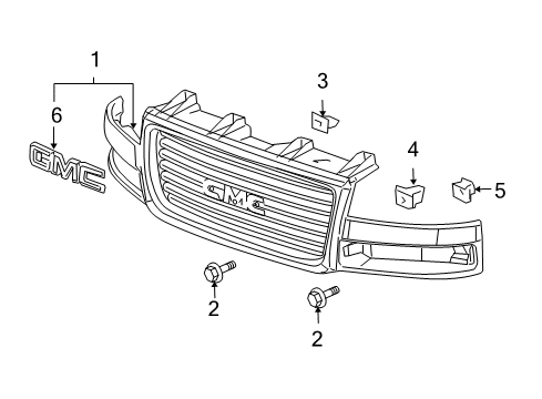 2011 GMC Savana 2500 Grille & Components Diagram 1 - Thumbnail