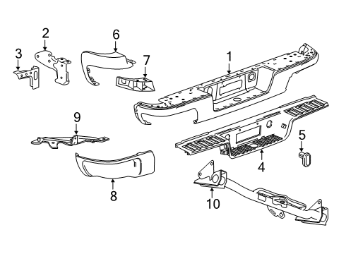 2019 Chevy Colorado Bracket, Rear Bumper Imp Bar Bumper Diagram for 84242039