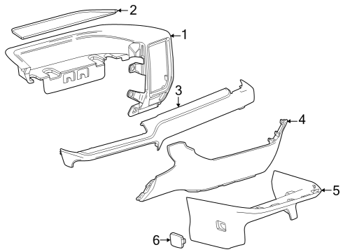 2024 Chevy Silverado 3500 HD PANEL ASM-I/P LWR TR *VERY DARK AT Diagram for 86823861