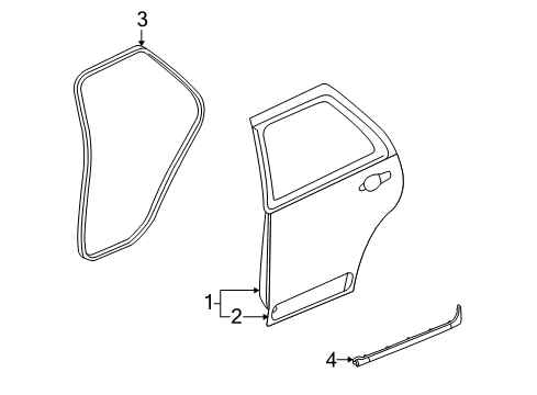 2007 Cadillac SRX Rear Side Door Lock Assembly Diagram for 25876523