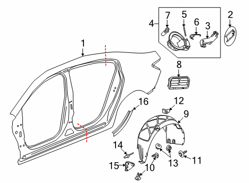 2010 Buick LaCrosse Housing Assembly, Fuel Tank Filler Pipe Diagram for 22856826