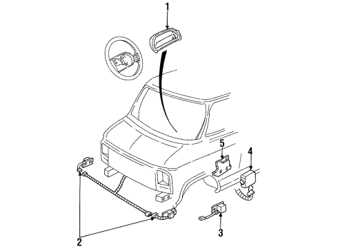 1996 GMC P3500 Sensor Assembly, Inflator Restraint Front End Sheet Diagram for 16173395