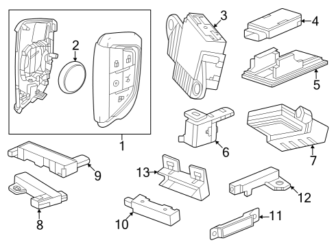 2023 Cadillac LYRIQ ANTENNA ASM-LOW FREQ R/CMPT ECCN=5A991A Diagram for 13547759