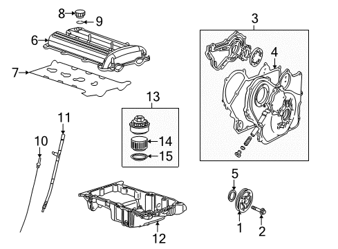 2001 Saturn LW200 Engine Parts & Mounts, Timing, Lubrication System Diagram 1 - Thumbnail