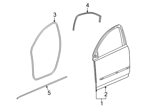 2009 Saturn Outlook Door Assembly, Front Side (Lh) Diagram for 22883072