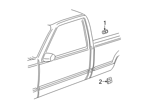 2007 GMC Sierra 1500 Classic Molding Assembly, Body Side Lower Rear *Black Diagram for 15085469