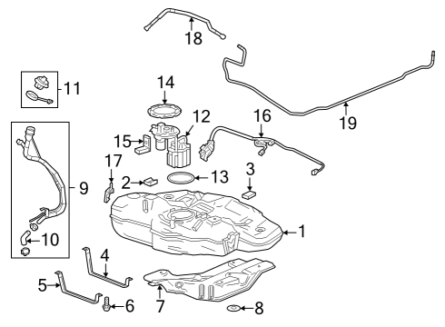 2017 Chevy Cruze Pipe Assembly, Fuel Feed Front Diagram for 39026614