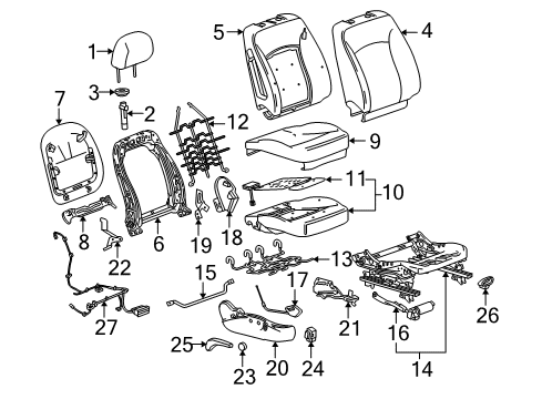 2013 Buick LaCrosse Cover Assembly, Passenger Seat Cushion *Titanium Diagram for 22818636