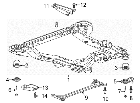 2016 Cadillac ELR Suspension Mounting - Front Diagram