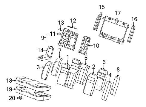 2006 Buick LaCrosse Rear Seat Components Diagram 1 - Thumbnail