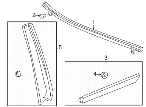 2022 GMC Hummer EV Pickup Applique Assembly, Body Si Upr Rr Diagram for 84865078