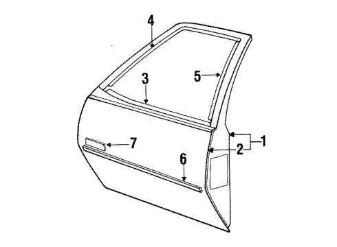 1993 Pontiac Sunbird Filler, Front Side Door Outside Rear View Mirror *Black Diagram for 22586311