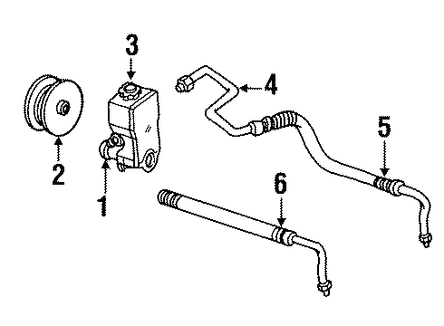 1995 Oldsmobile Cutlass Ciera Hose Assembly, P/S Gear Inlet Diagram for 26034811