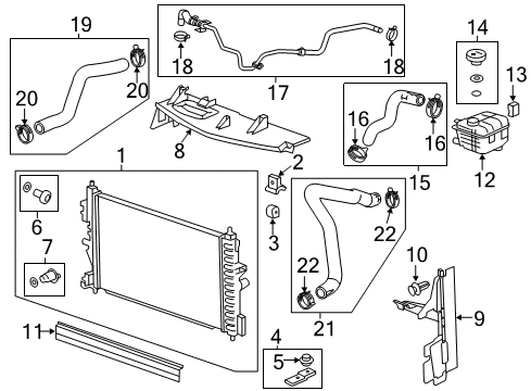 2012 Buick Verano Inlet Radiator Coolant Hose Assembly Diagram for 22875773