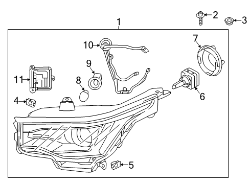 2019 GMC Acadia Combination Lamps Diagram 1 - Thumbnail