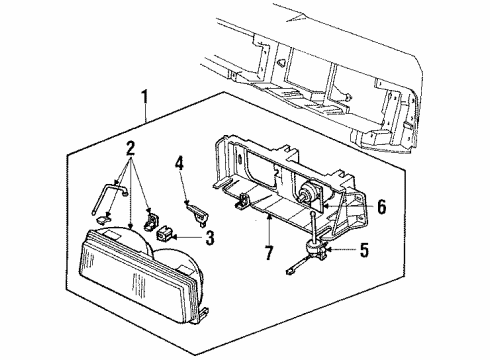 1993 Oldsmobile Cutlass Cruiser Headlamps Diagram