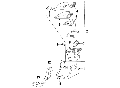 1998 Oldsmobile Aurora Duct, Front Floor Console Rear Air (Lower) Diagram for 25621596