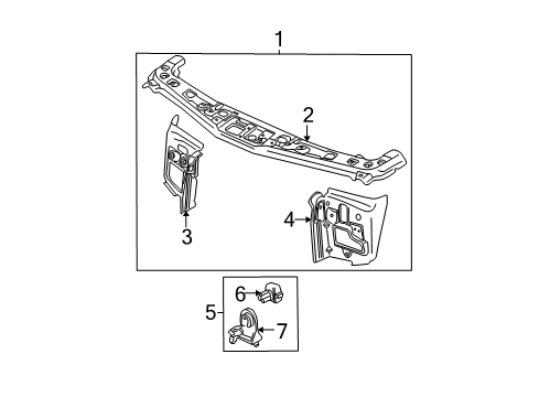 2003 Saturn Vue Bar Asm,Front End Upper Tie Diagram for 15805638