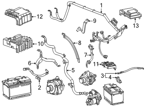 2024 GMC Sierra 3500 HD CABLE ASM-AUX GEN BAT JPR Diagram for 84890618