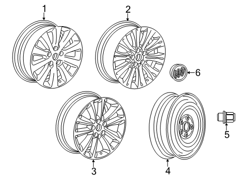 2015 Buick Verano Wheel Rim, Front & Rear Diagram for 23254737