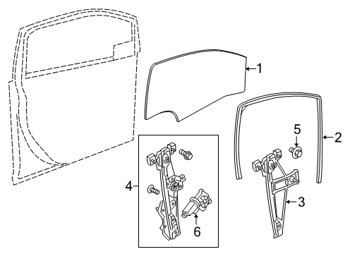 2021 Chevy Spark Window, Front Side Door (Rh) Diagram for 95146973