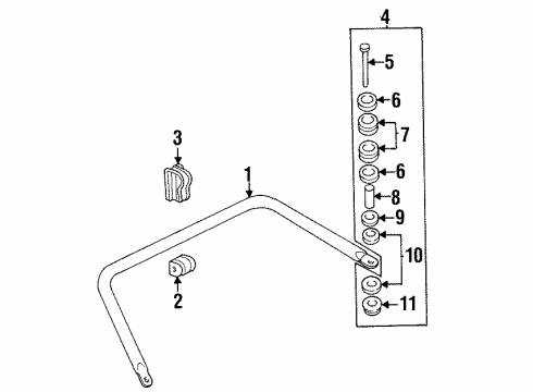 1999 Buick Riviera Rear Suspension Components, Lower Control Arm, Ride Control, Stabilizer Bar Diagram