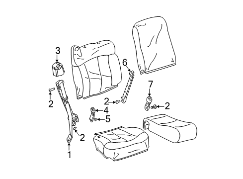 2006 GMC Yukon XL 1500 Front Seat Belts Diagram 2 - Thumbnail