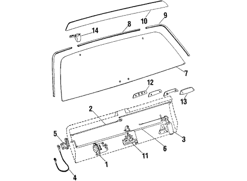 1988 Oldsmobile Cutlass Cruiser Handle,Lift Gate Outside Diagram for 20040317