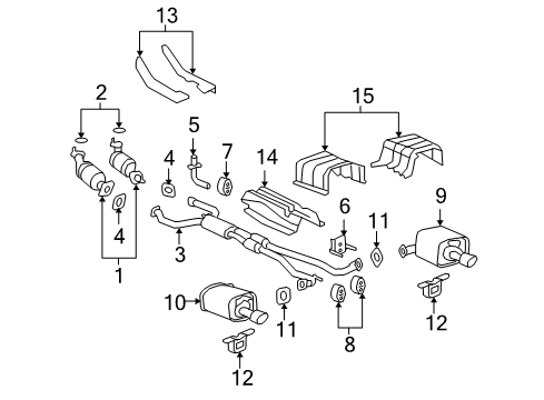 2008 Pontiac G8 Exhaust Muffler (W/Tail Pipe) Diagram for 92201328