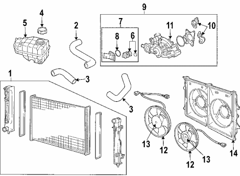 2004 Pontiac GTO Shroud,Engine Coolant Fan Diagram for 92145776