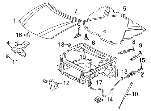 2001 Buick Century Hood & Components Diagram