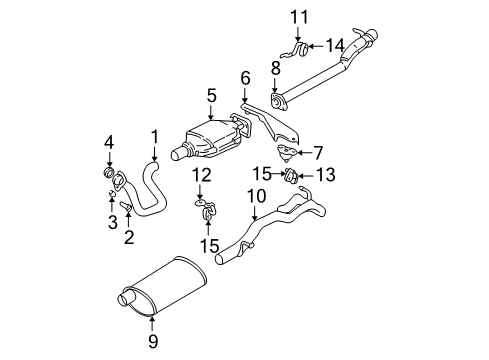 1995 Chevy S10 Exhaust Muffler Assembly Diagram for 15994354