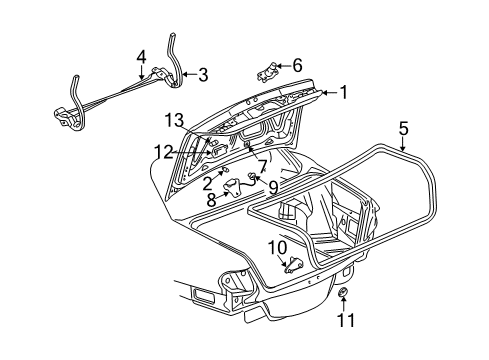 2001 Pontiac Bonneville Lid Asm,Rear Compartment Diagram for 89023977