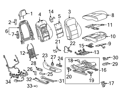 2019 Chevy Traverse Cover Assembly, F/Seat Cush *Black Diagram for 84786121