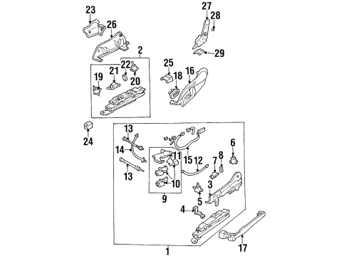 1997 Chevy Monte Carlo Bracket,Driver Seat Adjuster Actuator Diagram for 20651090