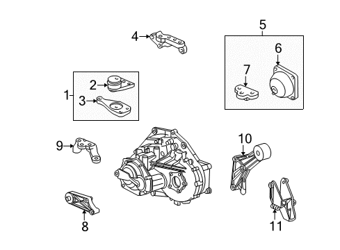 2003 Saturn L200 Mount Asn,Engine Rear Diagram for 24410994