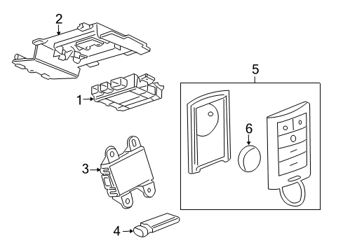 2011 Cadillac CTS Transmitter Assembly, Remote Control Door Lock & Theft Deterrent Diagram for 20940387