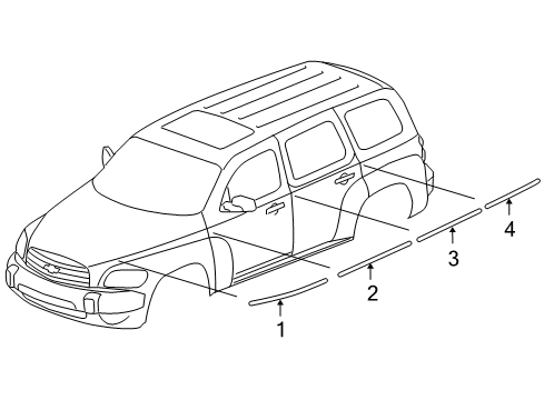 2009 Chevy HHR Stripe Tape Diagram