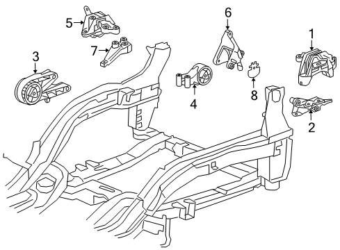 2011 Chevy Cruze Engine & Trans Mounting Diagram 1 - Thumbnail