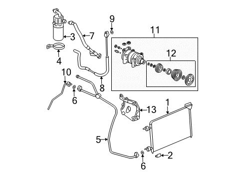 2006 Chevy Suburban 2500 A/C Condenser, Compressor & Lines Diagram