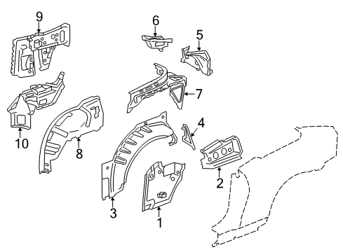 2011 Chevy Camaro Panel Assembly, Rear Wheelhouse Outer Diagram for 92223635