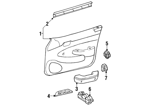 2000 Chevy Prizm SEALING STRIP, Front Door Window Channel Diagram for 16676117