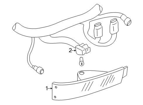 2004 GMC Safari Park & Side Marker Lamps Diagram 1 - Thumbnail