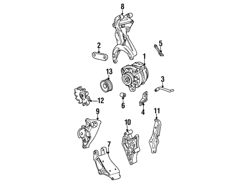 1994 Pontiac Grand Am Brace, Generator Rear Diagram for 10166312