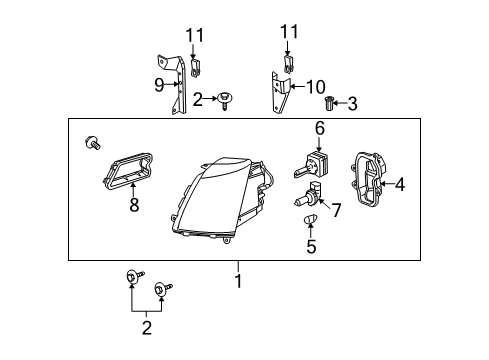 2010 Cadillac STS Bulbs Diagram 3 - Thumbnail