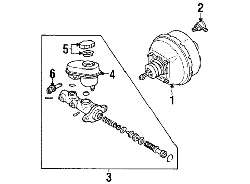 1993 Cadillac Eldorado Power Brake Booster Assembly Diagram for 18060169