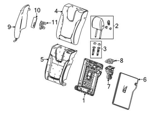 2022 Buick Encore GX Cover Assembly, R/Seat Bk *Jet Black Diagram for 42594189