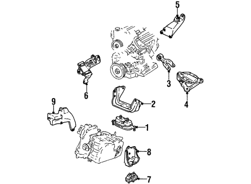 1999 Chevy Monte Carlo Engine & Trans Mounting Diagram