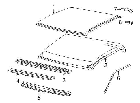 1998 GMC K3500 Panel, Roof Outer <Use 1C3J Diagram for 15739865