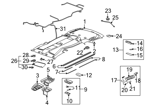 2005 Buick Terraza Interior Trim - Roof Diagram